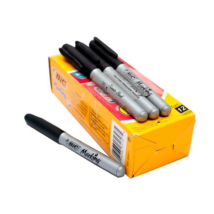 MARCADOR PERMANENTE BIC MARKING NEGRO CJ X12